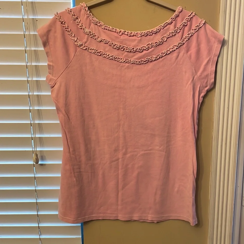 Vintage Pink Ruffle Tee - Picture 5 of 5